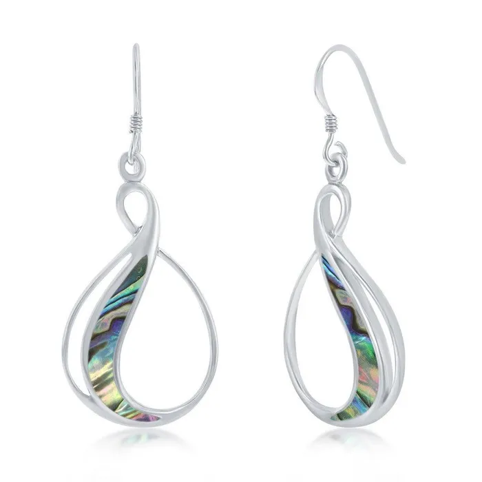 Sterling Silver Pear Shaped Abalone Earrings Classic Earrings
