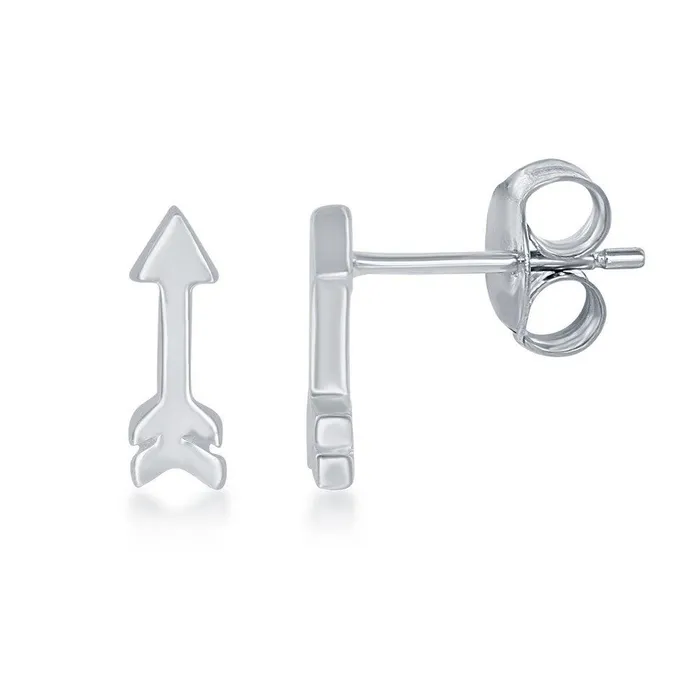 Sterling Silver Small Arrow Stud Earrings Classic Earrings