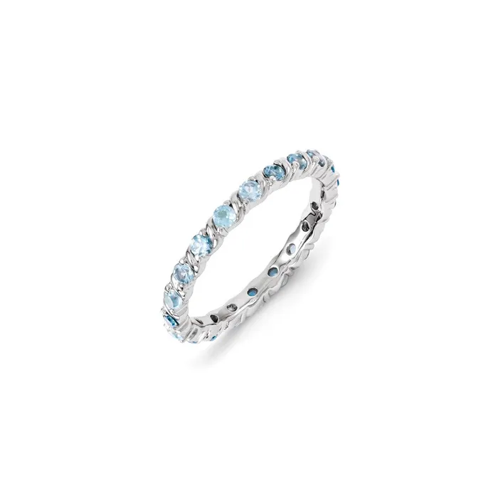 Sterling Silver Stackable Expressions Blue Topaz Ring QSK1208 Stackable Expressions Rings Sterling Silver Stackable Expressions Blue Topaz Ring QSK1208 Stackable Expressions Rings