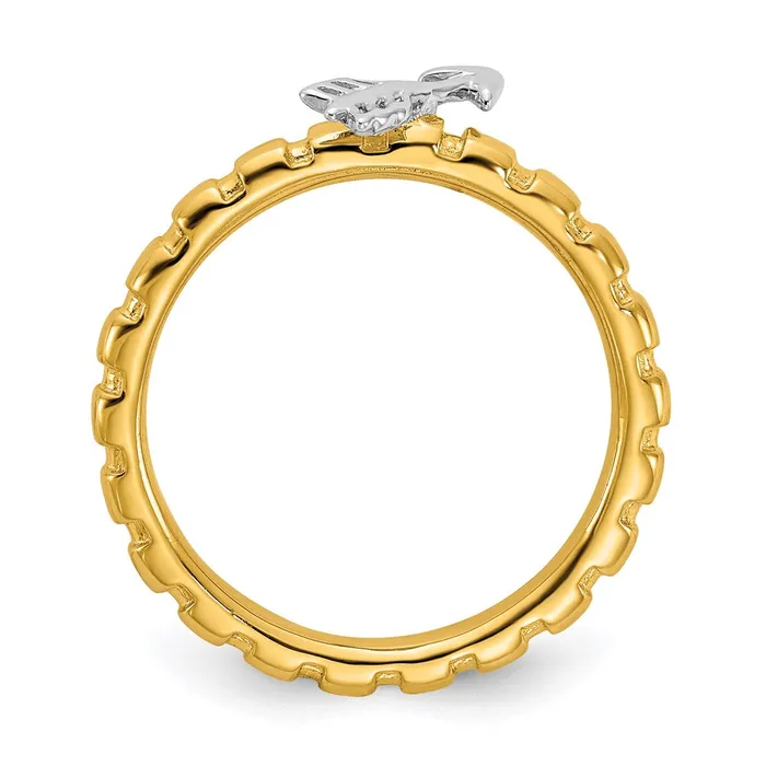 Sterling Silver Stackable Expressions Gold Rhodplate Arrow Ring QSK2050 Stackable Expressions Rings Sterling Silver Stackable Expressions Gold Rhodplate Arrow Ring QSK2050 Stackable Expressions Rings