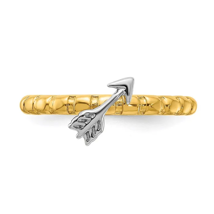 Sterling Silver Stackable Expressions Gold Rhodplate Arrow Ring QSK2050 Stackable Expressions Rings Sterling Silver Stackable Expressions Gold Rhodplate Arrow Ring QSK2050 Stackable Expressions Rings