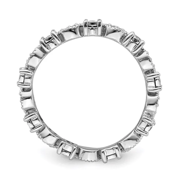 Sterling Silver Stackable Expressions Polished Diamond Ring QSK652 Stackable Expressions Rings Sterling Silver Stackable Expressions Polished Diamond Ring QSK652 Stackable Expressions Rings