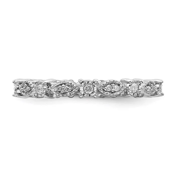 Sterling Silver Stackable Expressions Polished Diamond Ring QSK652 Stackable Expressions Rings Sterling Silver Stackable Expressions Polished Diamond Ring QSK652 Stackable Expressions Rings