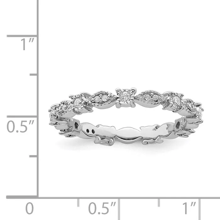 Sterling Silver Stackable Expressions Polished Diamond Ring QSK652 Stackable Expressions Rings Sterling Silver Stackable Expressions Polished Diamond Ring QSK652 Stackable Expressions Rings