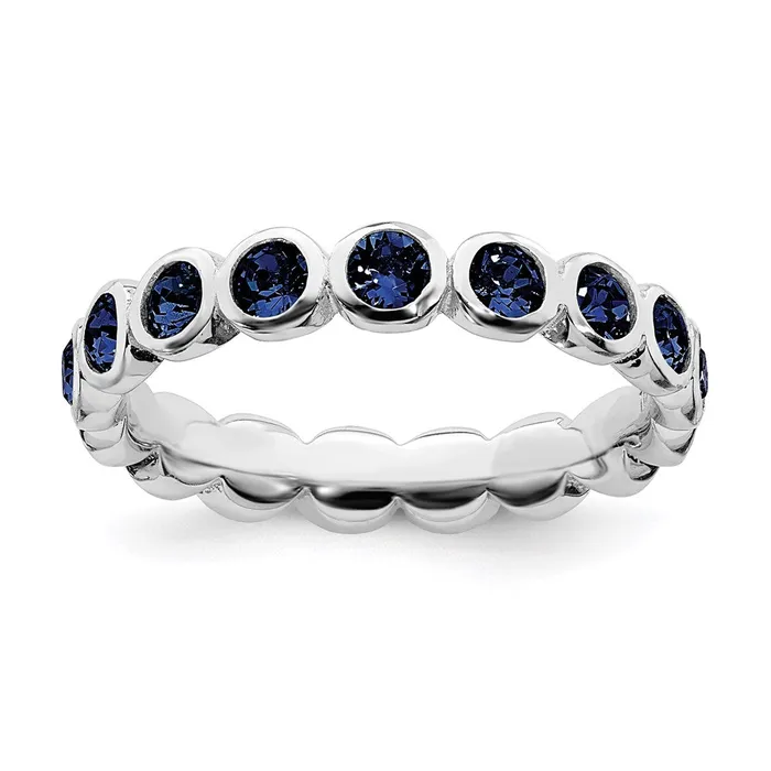 Sterling Silver Stackable Expressions September Swarovski Ring QSK981 Stackable Expressions Rings Sterling Silver Stackable Expressions September Swarovski Ring QSK981 Stackable Expressions Rings