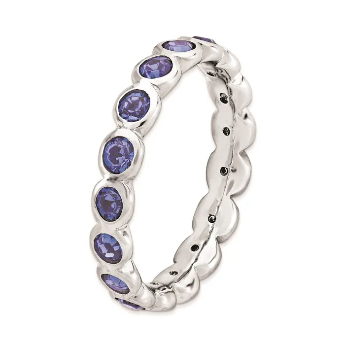 Sterling Silver Stackable Expressions September Swarovski Ring QSK981 Stackable Expressions Rings Sterling Silver Stackable Expressions September Swarovski Ring QSK981 Stackable Expressions Rings