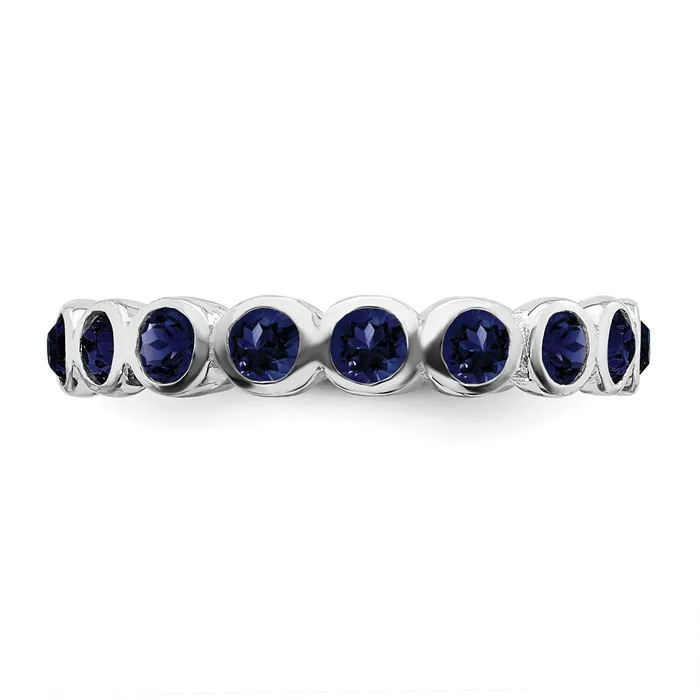 Sterling Silver Stackable Expressions September Swarovski Ring QSK981 Stackable Expressions Rings Sterling Silver Stackable Expressions September Swarovski Ring QSK981 Stackable Expressions Rings