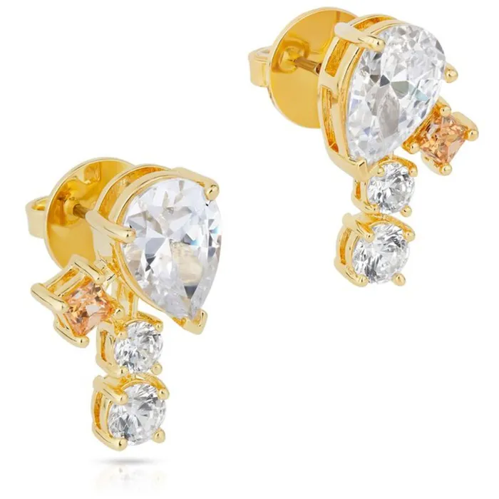 Swarovski Earrings Swarovski Womens Earrings Film PC Gold Tone and Czech White Crystal Drop 5572835