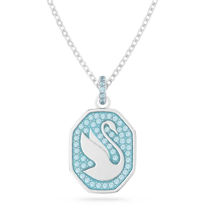 Swarovski Necklaces Swarovski Womens Necklace Signum Swan Blue Crystals Pave Long 5628546