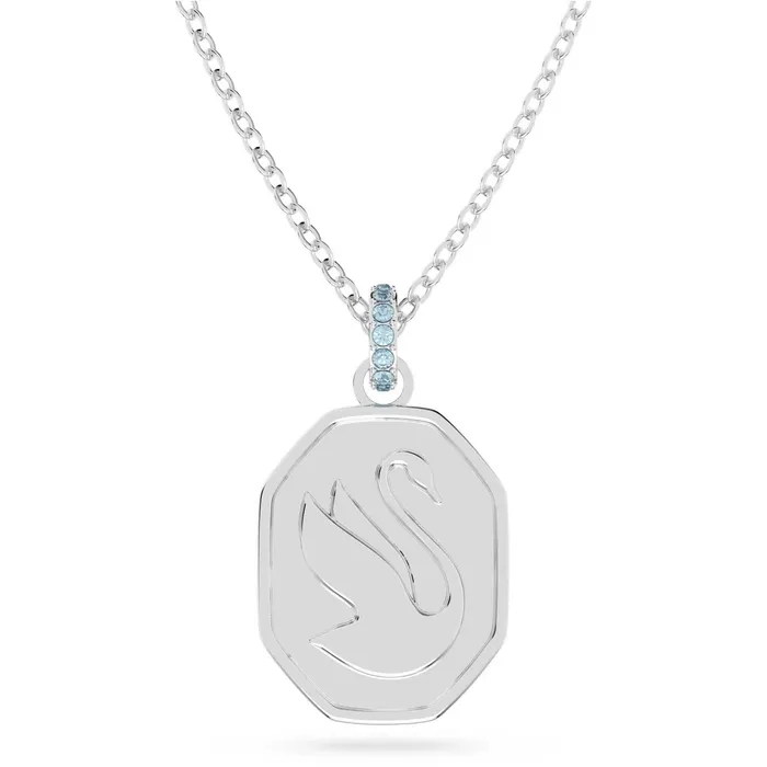 Swarovski Necklaces Swarovski Womens Necklace Signum Swan Blue Crystals Pave Long 5628546