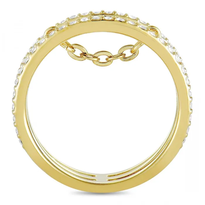 Swarovski Rings Swarovski Womens Ring Fine Yellow Gold and Clear Crystal Pave Size 675 5231648
