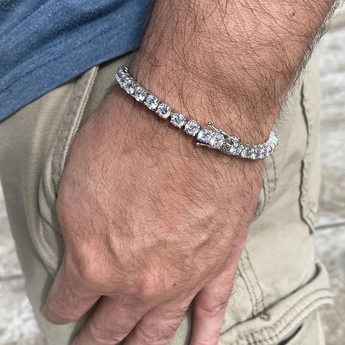Tennis Bracelet 316L Stainless Steel Iced AAA CZ One Row 8 Bling Cartel Admin Bracelets