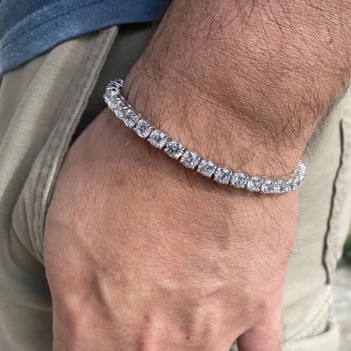 Tennis Bracelet 316L Stainless Steel Iced AAA CZ One Row 8 Bling Cartel Admin Bracelets