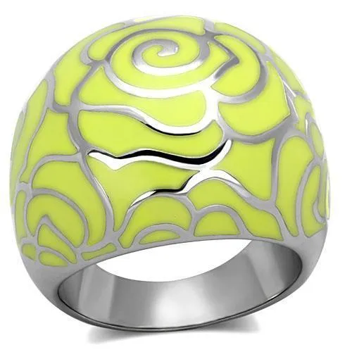 TK1740 High polished no plating Stainless Steel Ring with Epoxy in Citrine Yellow Alamode Rings TK1740 High polished no plating Stainless Steel Ring with Epoxy in Citrine Yellow Alamode Rings