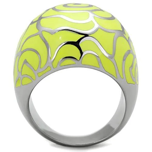 TK1740 High polished no plating Stainless Steel Ring with Epoxy in Citrine Yellow Alamode Rings