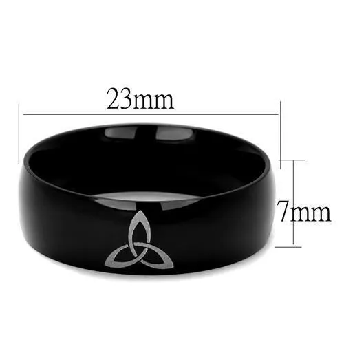 TK2408 TwoTone IP Black Stainless Steel Ring with No Stone Alamode Rings