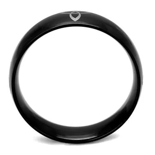 TK2408 TwoTone IP Black Stainless Steel Ring with No Stone Alamode Rings