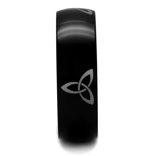 TK2408 TwoTone IP Black Stainless Steel Ring with No Stone Alamode Rings