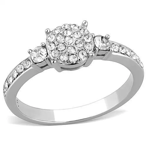 TK3248 High polished no plating Stainless Steel Ring with Top Grade Crystal in Clear Alamode Rings TK3248 High polished no plating Stainless Steel Ring with Top Grade Crystal in Clear Alamode Rings