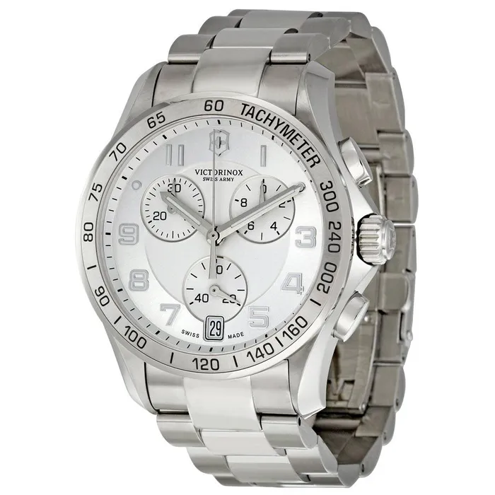 Victorinox Swiss Army Swiss Army 241499 Mens Chrono Classic Silver Tone Dial Stainless Steel Bracelet Watch Bracelets Victorinox Swiss Army Swiss Army 241499 Mens Chrono Classic Silver Tone Dial Stainless Steel Bracelet Watch Bracelets