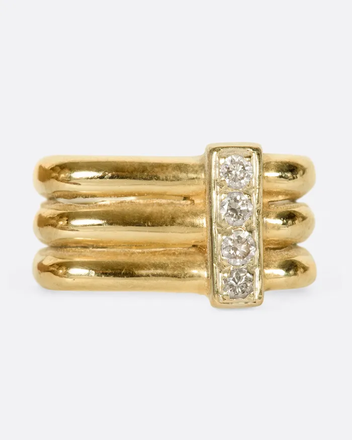 VINTAGE Rings Stacked Square Ring