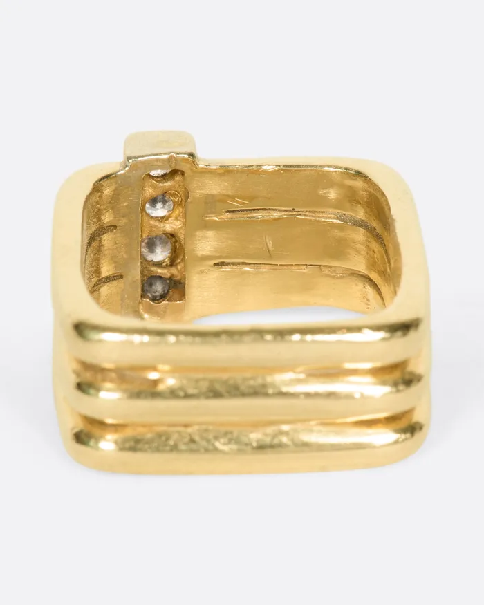 VINTAGE Rings Stacked Square Ring