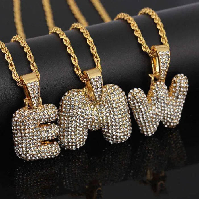 VVS Jewelry Necklaces Hailey Bieber Initial Bubble Letter Necklace