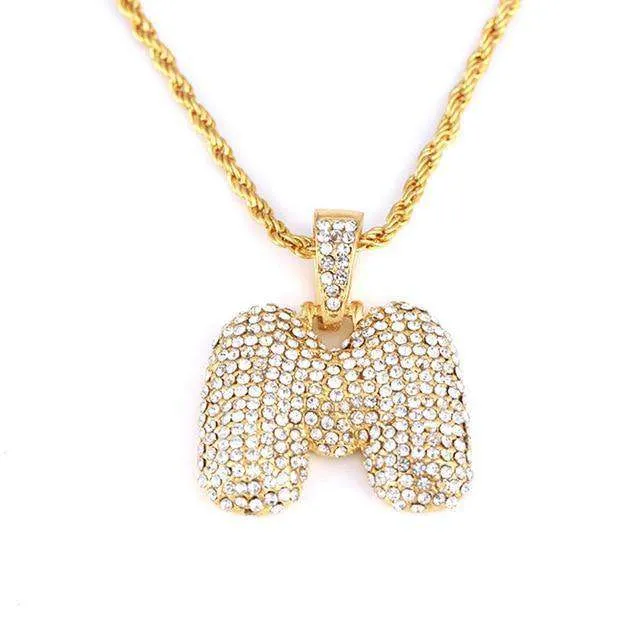 VVS Jewelry Necklaces Hailey Bieber Initial Bubble Letter Necklace