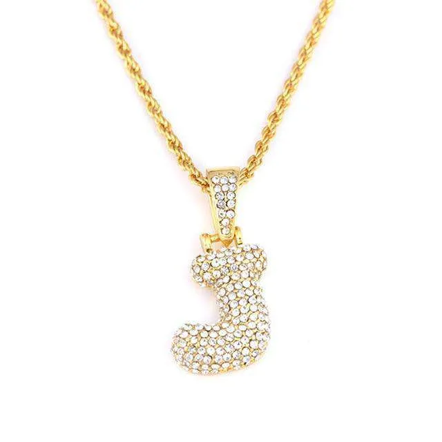 VVS Jewelry Necklaces Hailey Bieber Initial Bubble Letter Necklace