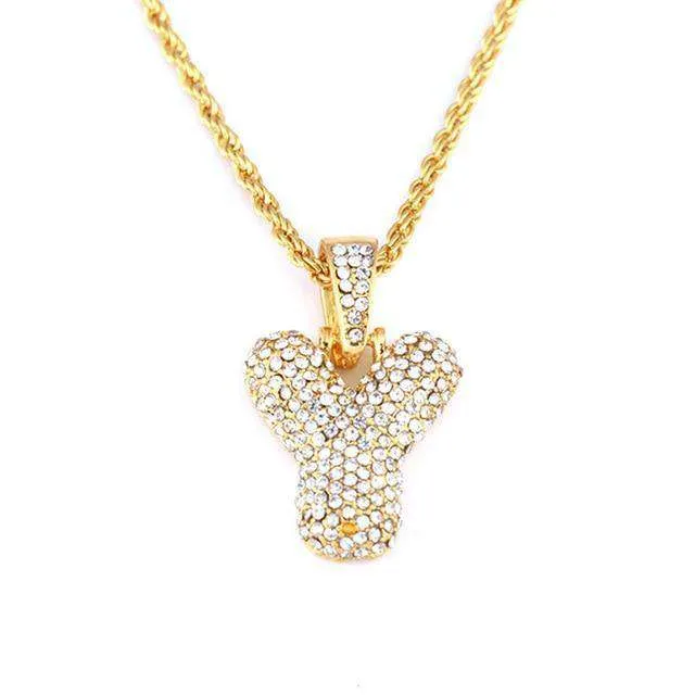 VVS Jewelry Necklaces Hailey Bieber Initial Bubble Letter Necklace