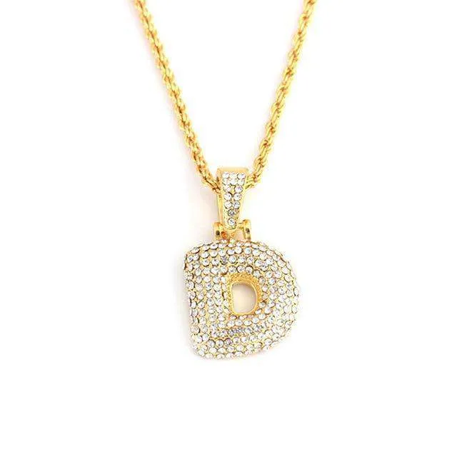VVS Jewelry Necklaces Hailey Bieber Initial Bubble Letter Necklace