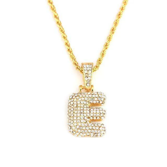 VVS Jewelry Necklaces Hailey Bieber Initial Bubble Letter Necklace