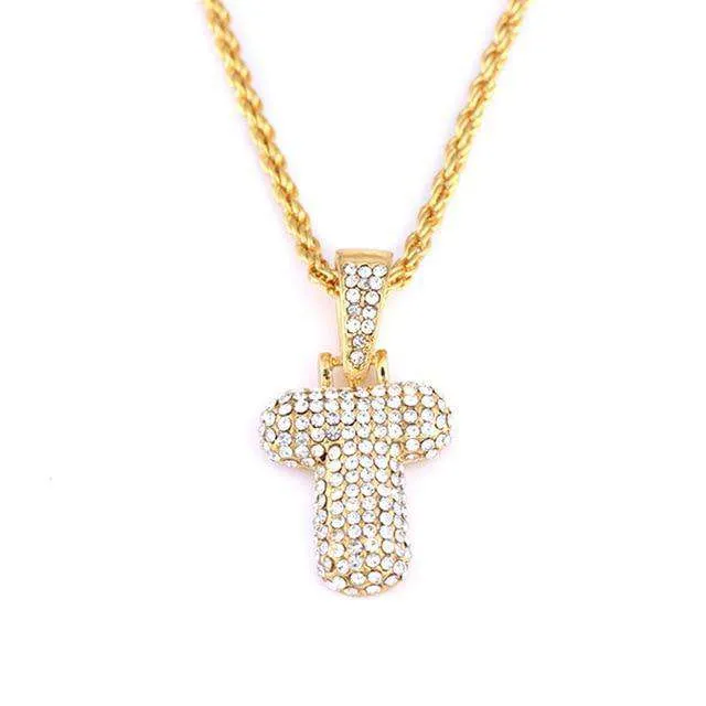 VVS Jewelry Necklaces Hailey Bieber Initial Bubble Letter Necklace