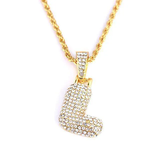 VVS Jewelry Necklaces Hailey Bieber Initial Bubble Letter Necklace