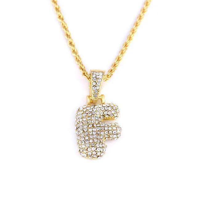 VVS Jewelry Necklaces Hailey Bieber Initial Bubble Letter Necklace