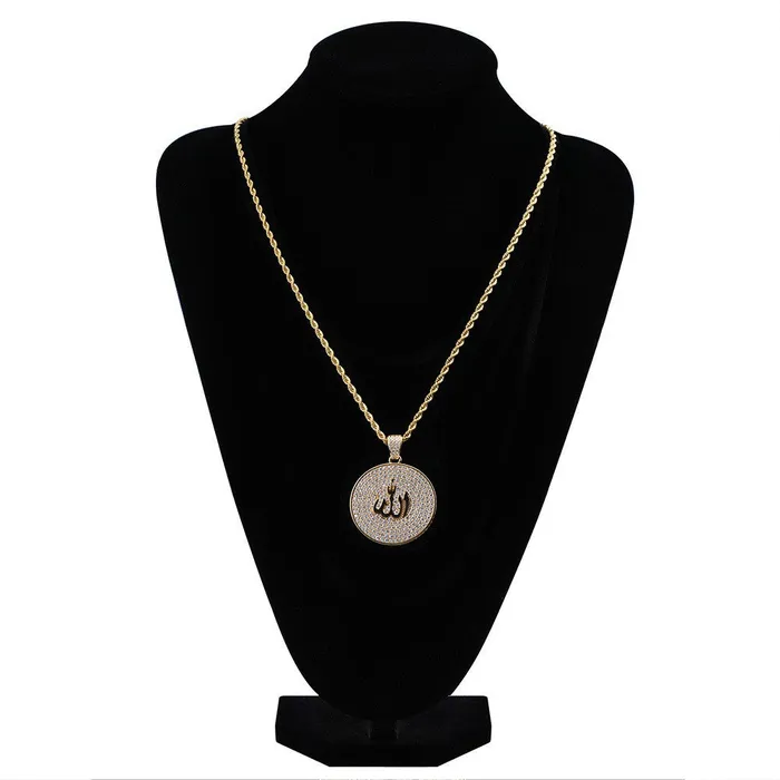 VVS Jewelry Necklaces Iced Out Round Allah Necklace