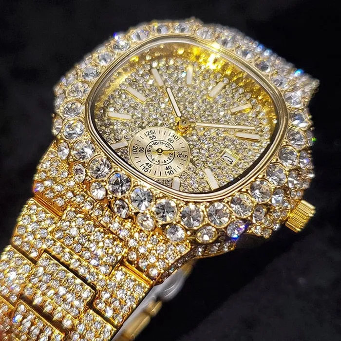 VVS Jewelry Watches VVS Jewelry Chronograph Shine Iced out Watch
