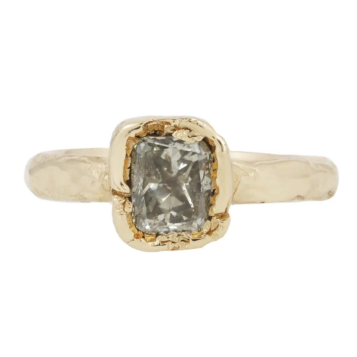 X Icy Gray Green Diamond Organic Ring Ellis Mhairi Cameron Rings