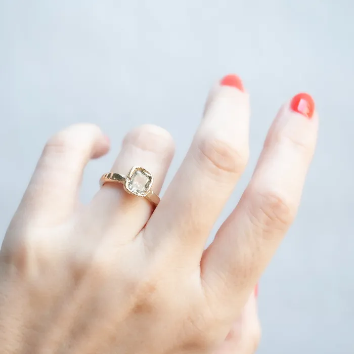 X Icy Gray Green Diamond Organic Ring Ellis Mhairi Cameron Rings