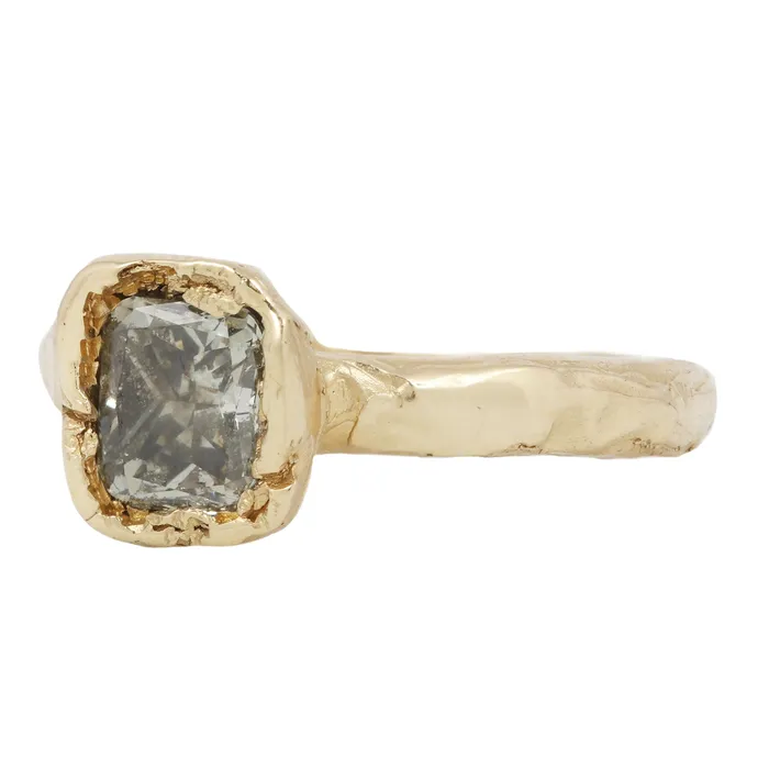 X Icy Gray Green Diamond Organic Ring Ellis Mhairi Cameron Rings