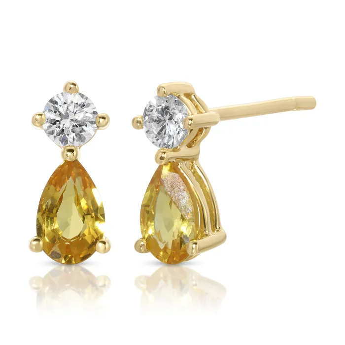 YELLOW SAPPHIRE VIOLET STUD EARRINGS Anita Ko Earrings