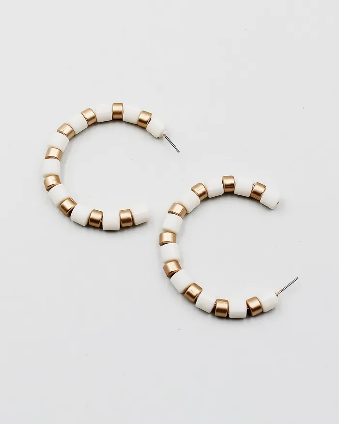 052422 Earrings Smooth Resin Bead Open Hoop 052422 Earrings Smooth Resin Bead Open Hoop