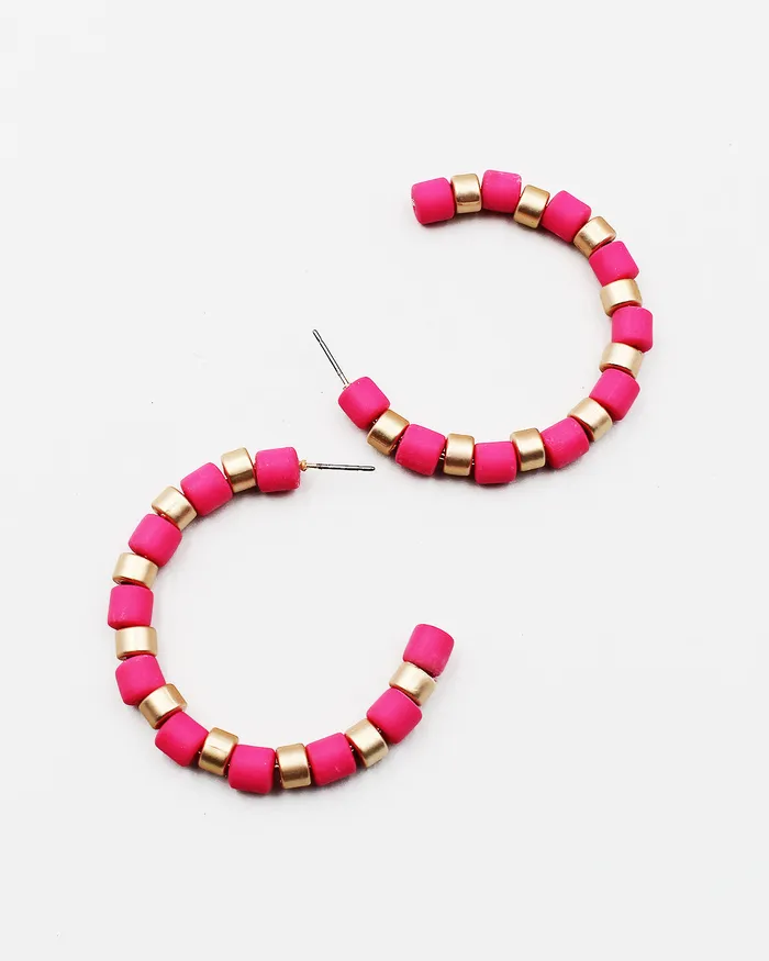 052422 Earrings Smooth Resin Bead Open Hoop 052422 Earrings Smooth Resin Bead Open Hoop