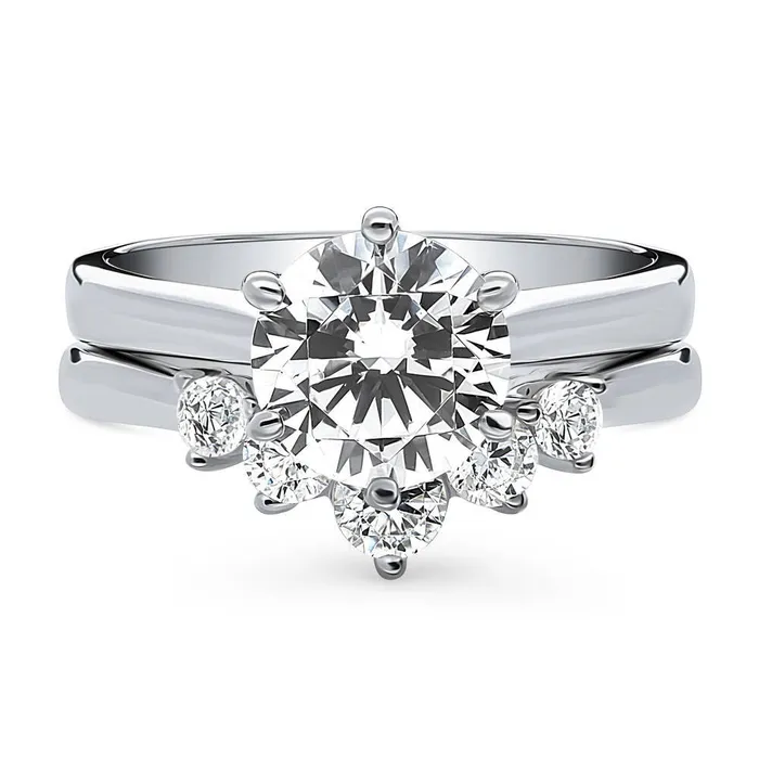 5Stone Solitaire 2ct CZ Ring Set in Sterling Silver BERRICLE Rings