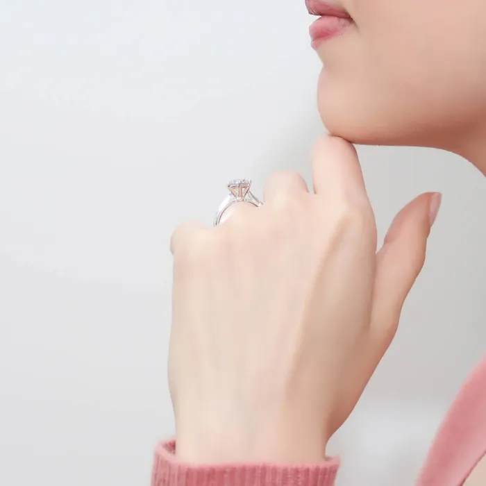 5Stone Solitaire 2ct CZ Ring Set in Sterling Silver BERRICLE Rings