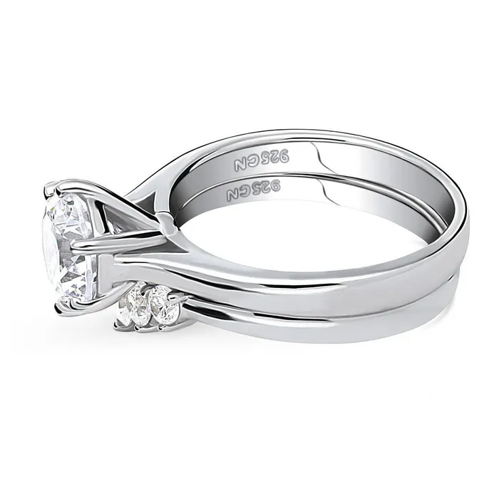 5Stone Solitaire 2ct CZ Ring Set in Sterling Silver BERRICLE Rings