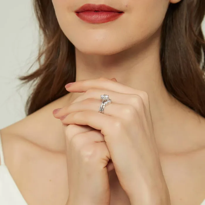 5Stone Solitaire 2ct CZ Ring Set in Sterling Silver BERRICLE Rings