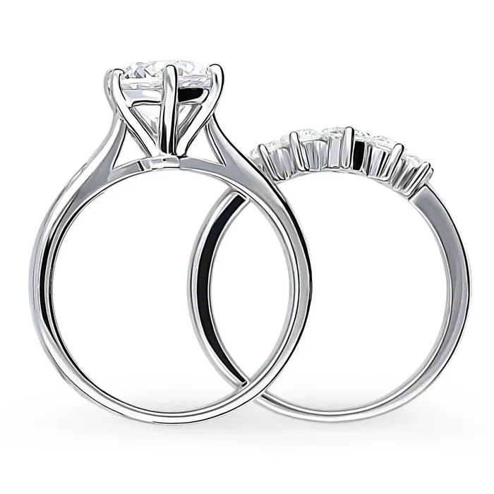 5Stone Solitaire 2ct CZ Ring Set in Sterling Silver BERRICLE Rings