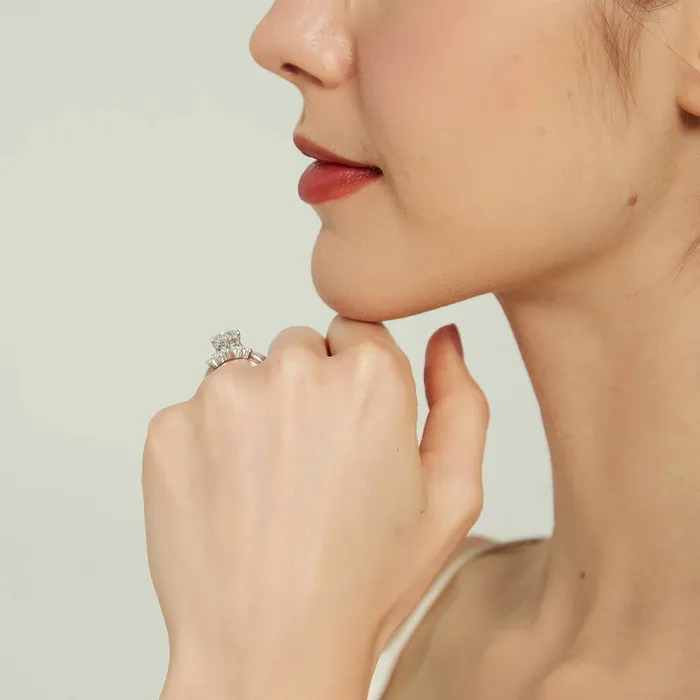 5Stone Solitaire 2ct CZ Ring Set in Sterling Silver BERRICLE Rings