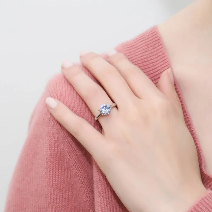 5Stone Solitaire 2ct CZ Ring Set in Sterling Silver BERRICLE Rings